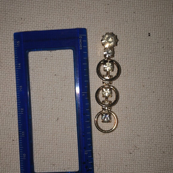 gold earrings with gems - Picture 4 of 4